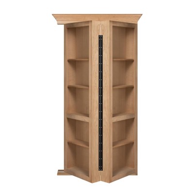 48" Unfinished Cherry Bifolding Bookcase Hidden Door